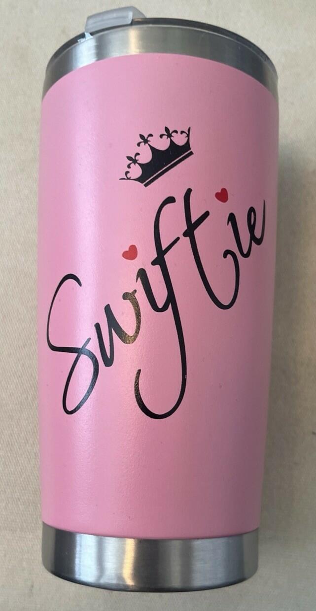 Swiftie 20oz Stainless Steel Travel Tumbler Cup Pink 3-Piece Set Lid by Deal US