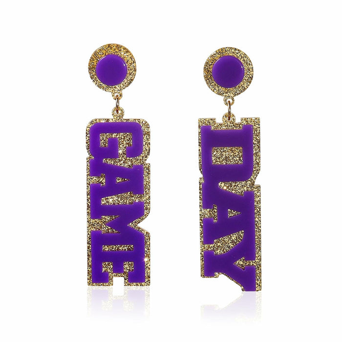 Fuqimanman2020 Acrylic Game Day Sports Letter Dangle Earrings Colorful by Deal US