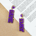 Fuqimanman2020 Acrylic Game Day Sports Letter Dangle Earrings Colorful by Deal US