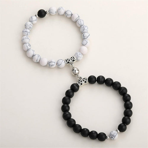 Natural Stone Chakra Tiger Eye Beads Bracelet Set Pink 2Pcs Unisex by Deal US