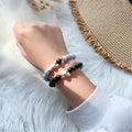 Natural Stone Chakra Tiger Eye Beads Bracelet Set Pink 2Pcs Unisex by Deal US