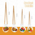 YIVCKOM Bamboo Toaster Tongs 8 Inch Natural Colour Wooden Kitchen Utensil by Deal US