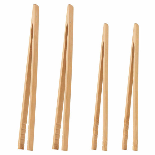 YIVCKOM Bamboo Toaster Tongs 8 Inch Natural Colour Wooden Kitchen Utensil by Deal US