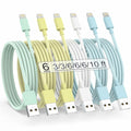 SISXSO 6Pack Apple MFi Lightning Cable Fast Charging Multicolor 3/3/6/6/6/10FT by Deal US