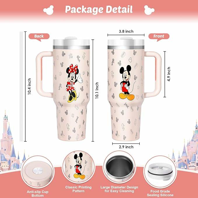 Cozyzoe Insulated Stainless Steel Mouse Tumbler with Straw Lid 40oz White by Deal US