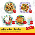 Glad Round Disposable Paper Bowls Green Victorian Design 16oz 15ct 6 Pack by Deal US