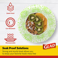 Glad Round Disposable Paper Bowls Green Victorian Design 16oz 15ct 6 Pack by Deal US