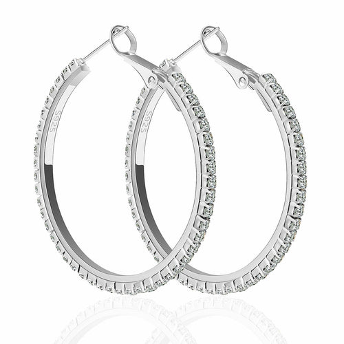fcaylo 925 Sterling Silver Gold Hoop Earrings Lightweight Hypoallergenic 40mm by Deal US