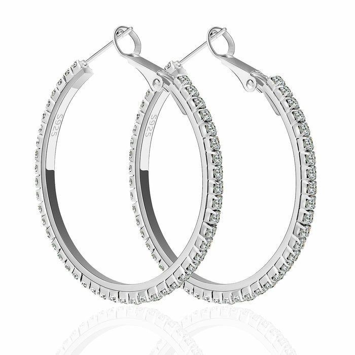 fcaylo 925 Sterling Silver Gold Hoop Earrings Lightweight Hypoallergenic 40mm by Deal US