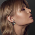 OFGOT7 Black Cat Halloween Pearl Dangle Earrings Metal Jewelry for Women by Deal US
