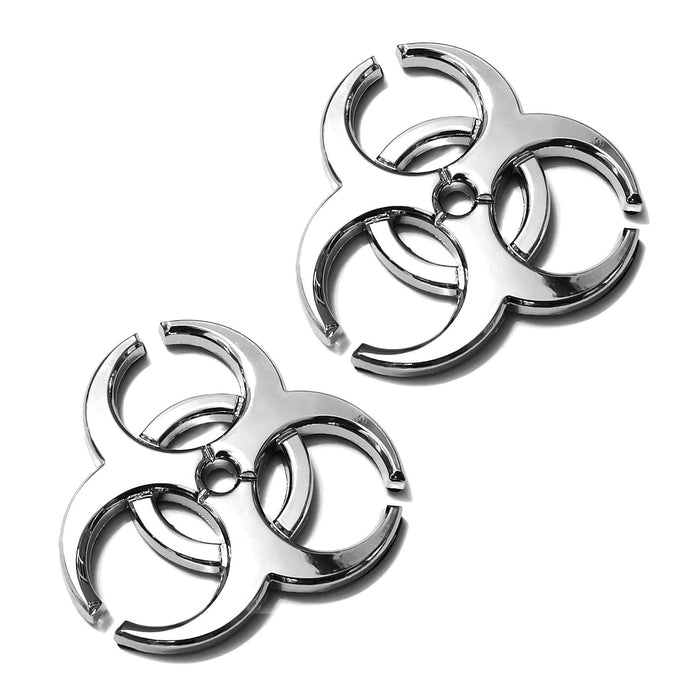 PTDecals 2X 3D Silver Biochemical Marker Car Motorcycle Emblem Sticker by Deal US