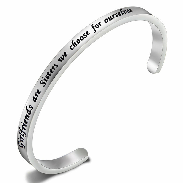 FEELMEM Friendship Cuff Bangle Bracelet Girlfriends Sister Silver by Deal US
