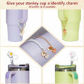 veluvonas Stanley Cup Straw Cover 30&40oz 10mm 2PCS + Letter A Charms by Deal US