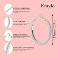 fcaylo 925 Sterling Silver Gold Hoop Earrings Lightweight Hypoallergenic 40mm by Deal US
