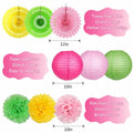 YUNXUAN Flamingo Pineapple Party Decorations Paper Lanterns Fans Pom Poms by Deal US