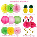 YUNXUAN Flamingo Pineapple Party Decorations Paper Lanterns Fans Pom Poms by Deal US