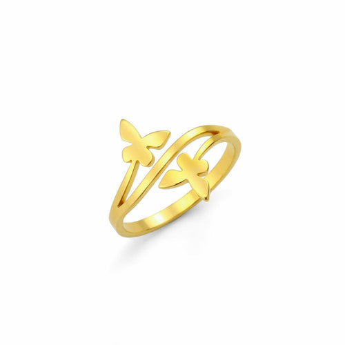 Dreamtimes Butterfly Rings Women Dainty Minimalist Wedding Bands Ring G-6 by Deal US