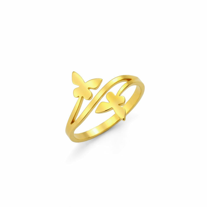 Dreamtimes Butterfly Rings Women Dainty Minimalist Wedding Bands Ring G-6 by Deal US