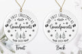 AnhTram97 Our First Christmas As Grandparents Ornament White Ceramic DoubleSided by Deal US