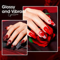GELLEN Gel Nail Polish Set 6 Colors Burgundy Red Glitter Crimson Celebration by Deal US