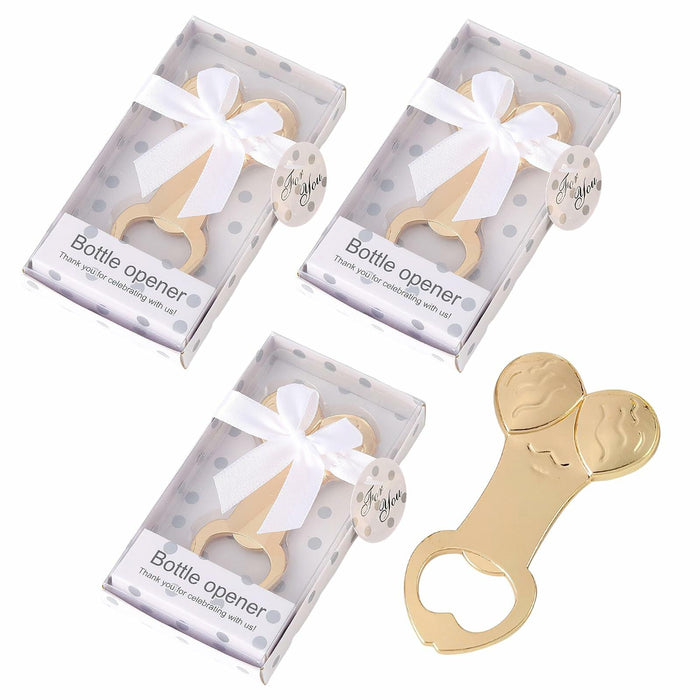 Tough Guy Heavy Duty Zinc Alloy Bottle Opener 3 Pack Gold by Deal US