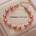 LETAJOY 14k Gold Evil Eye Bracelet Women Red Eyes Rope Chain 8.26" by Deal US