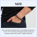 M SHUYUN Tiger Eye Men's Adjustable 8mm Beaded Lava Rock Bracelet by Deal US