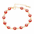 LETAJOY 14k Gold Evil Eye Bracelet Women Red Eyes Rope Chain 8.26" by Deal US