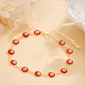 LETAJOY 14k Gold Evil Eye Bracelet Women Red Eyes Rope Chain 8.26" by Deal US