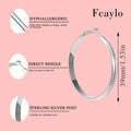 fcaylo 925 Sterling Silver Gold Hoop Earrings Lightweight Hypoallergenic 40mm by Deal US