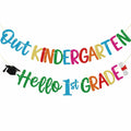 Firefairy Kindergarten Graduation Banner Pre-strung Colorful Glitter Cardstock by Deal US