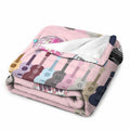 Levionys Music Fans Print Fleece Blanket Pink Purple 50x60 Flannel by Deal US
