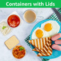Double Compartment Condiment Containers with Lids 16 PCS Plastic Reusable by Deal US