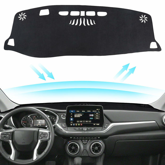 PeakPurit Black Dash Board Cover Mat Flannel for Chevy Blazer RS 2019-2026 by Deal US