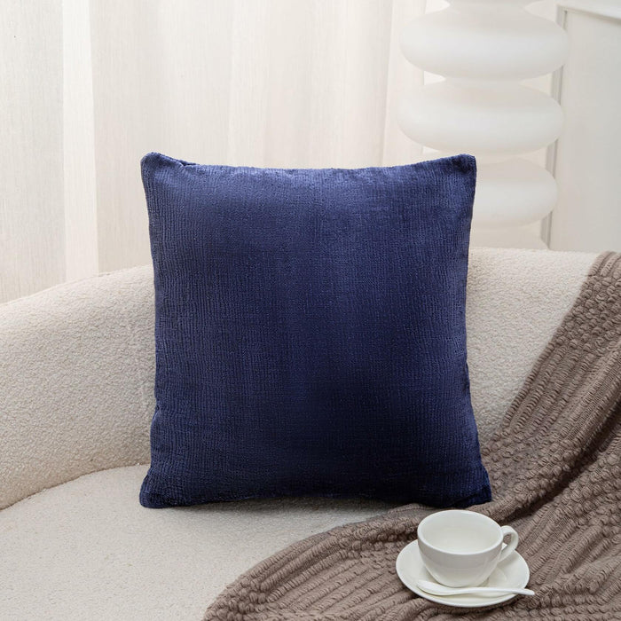 LeFadrie Chenille Pillow Covers Pack of 2 18x18 Midnight Sail Fade-Resistant by Deal US