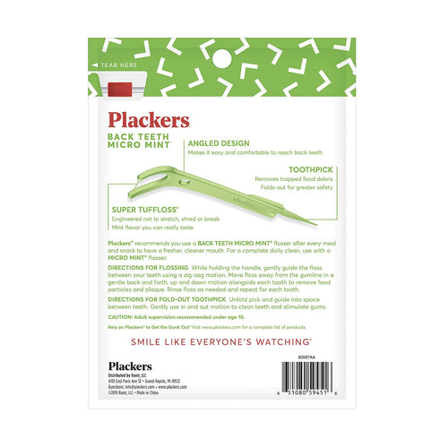 Plackers Back Teeth Micro Mint Dental Flossers 75 Count Delicious Mint Flavor by Deal US