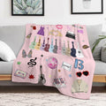 Levionys Music Fans Print Fleece Blanket Pink Purple 50x60 Flannel by Deal US