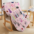 Levionys Music Fans Print Fleece Blanket Pink Purple 50x60 Flannel by Deal US