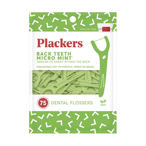 Plackers Back Teeth Micro Mint Dental Flossers 75 Count Delicious Mint Flavor by Deal US