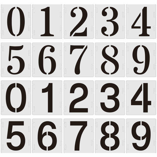 Duozea 4 Inch Number Stencils Set Plastic Reusable Templates for Painting by Deal US