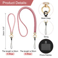 SeHwan 2-Piece Phone Lanyard Set Neck & Wrist Strap Pink Polyester Fashion by Deal US
