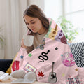 Levionys Music Fans Print Fleece Blanket Pink Purple 50x60 Flannel by Deal US