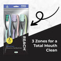 Reach Essentials Toothbrush Soft Bristles Contoured Handle Tongue Scraper 6Count by Deal US
