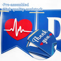 Qttier National Doctor's Day Banner Blue Cardstock Pre-strung Party Decor by Deal US