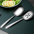 SIAIQIANG 18/8 Stainless Steel Serving Spoons Set 9.8in Silver 2pc by Deal US