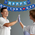 Qttier National Doctor's Day Banner Blue Cardstock Pre-strung Party Decor by Deal US
