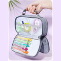 KEBEIXUAN Canvas Pencil Case Large Capacity Zipper Organizer Pink by Deal US