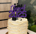 RLXPT Class of 2025 Cake Topper Congrats Grad Black Purple Glitter Foil by Deal US