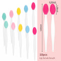 BEVTEE Lip Scrub Brush 10PCS Set Silicone Double-Sided Exfoliator Pink Mint by Deal US