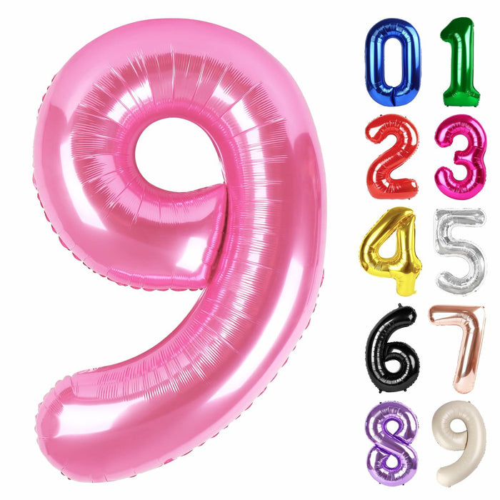 40in Pink Number 9 Balloon Large Foil Birthday Decoration for Men Women Kids by Deal US